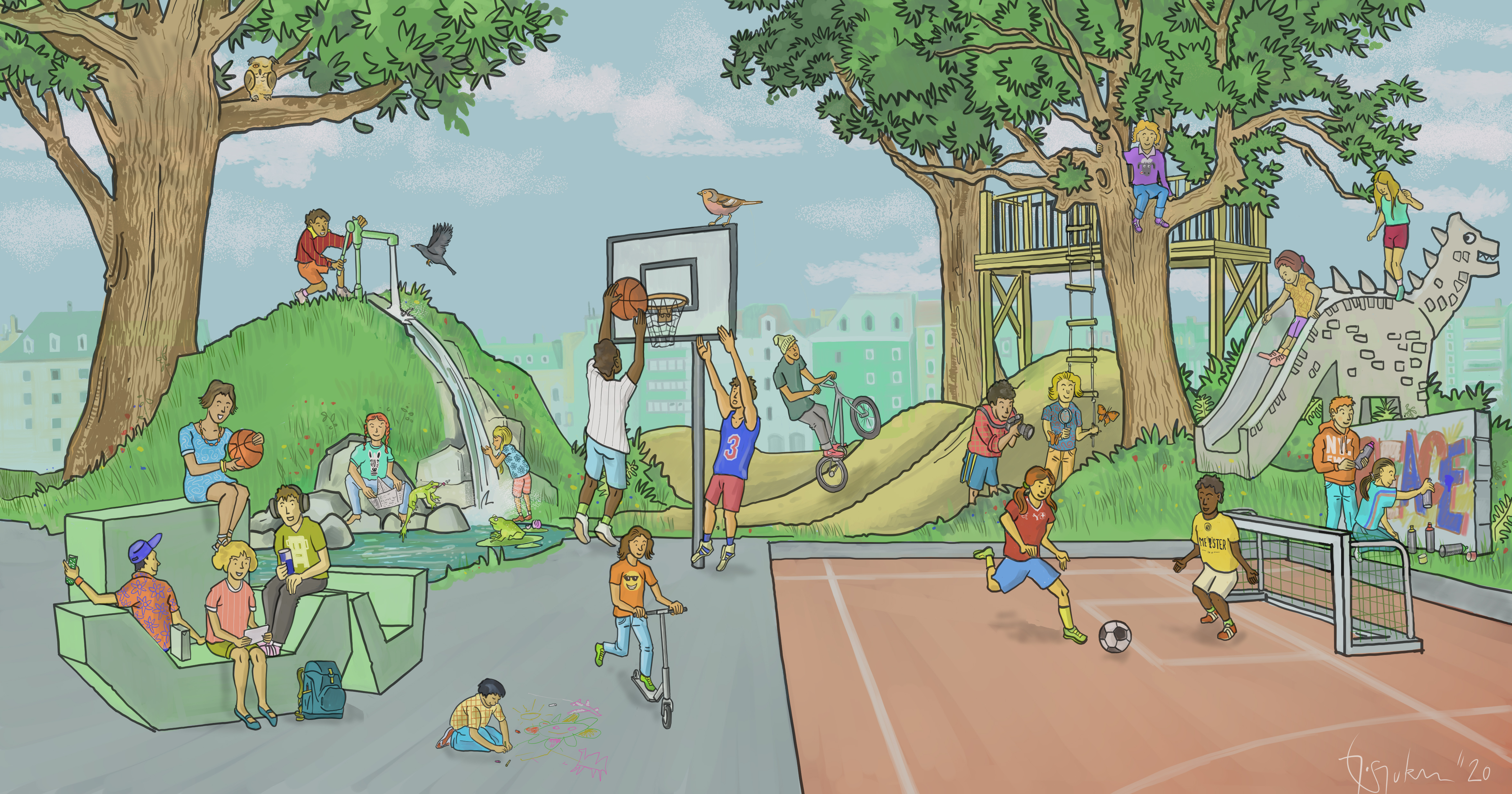 Symbolbild DOK Impuls Kinder spielen Basketball